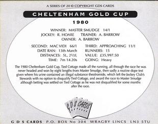 2000 GDS Cards Cheltenham Gold Cup #1980 Master Smudge Back